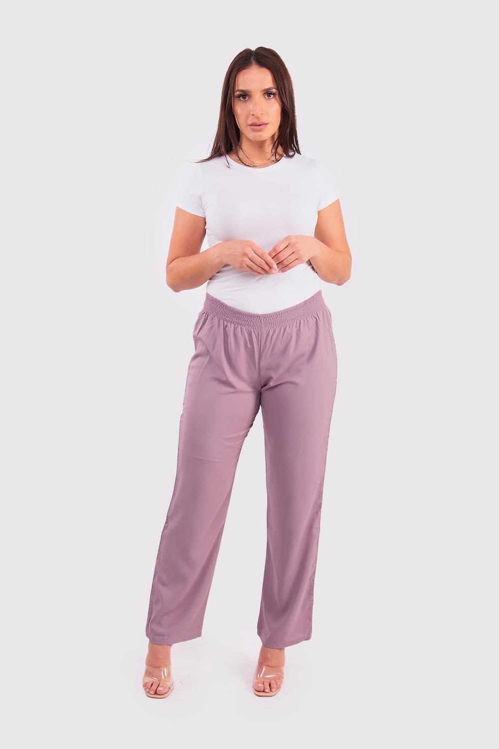 Ferial Women's Wide-Leg Trousers in Mauve