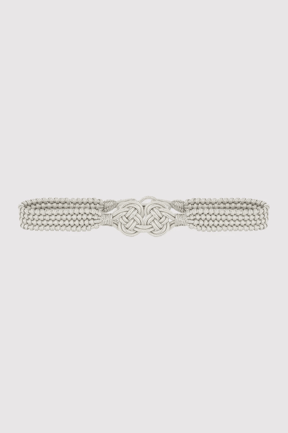 Bassant Metallic Braided Rope Waist Belt in Silver