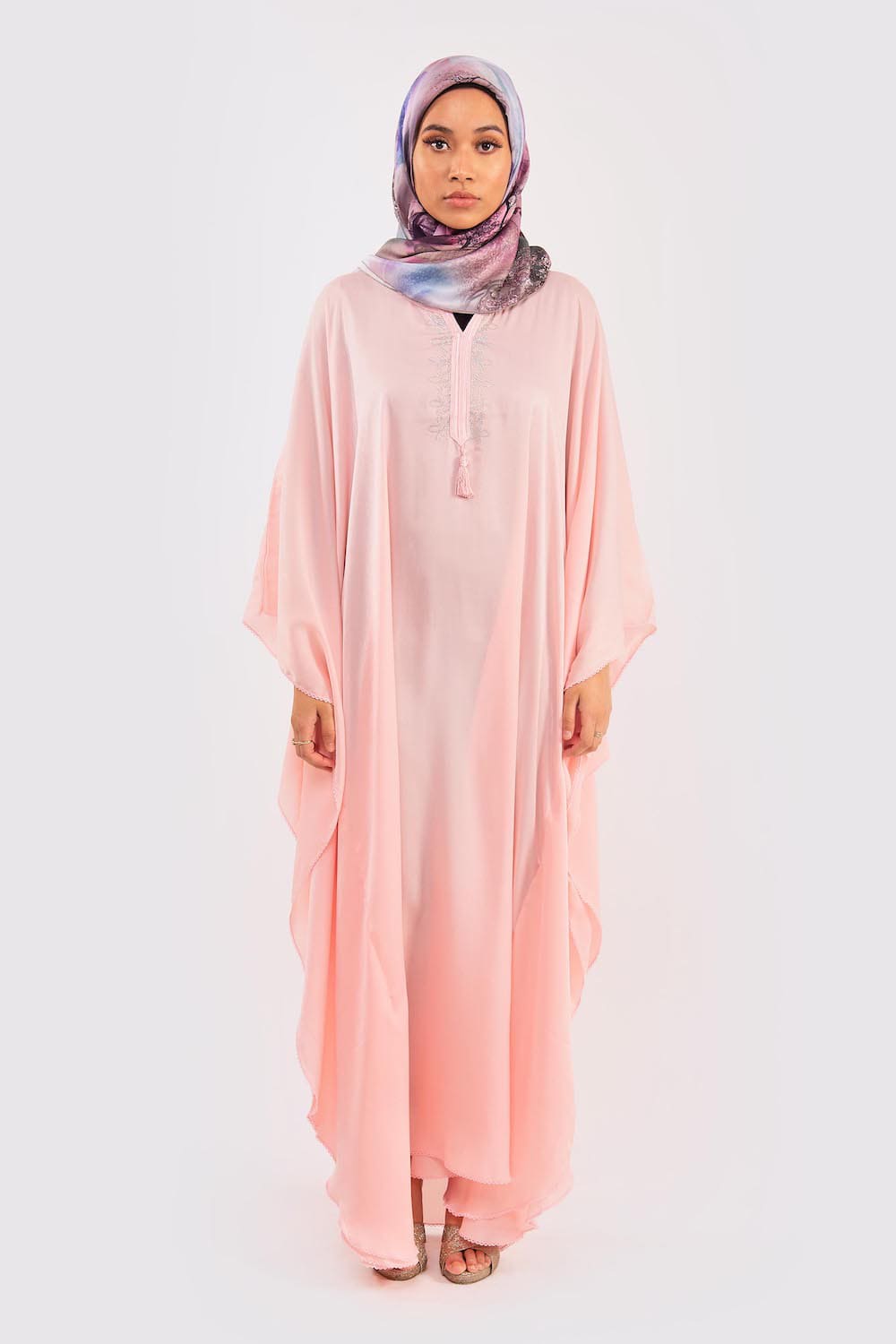Kaftan Cherine Satin Dress in Pink