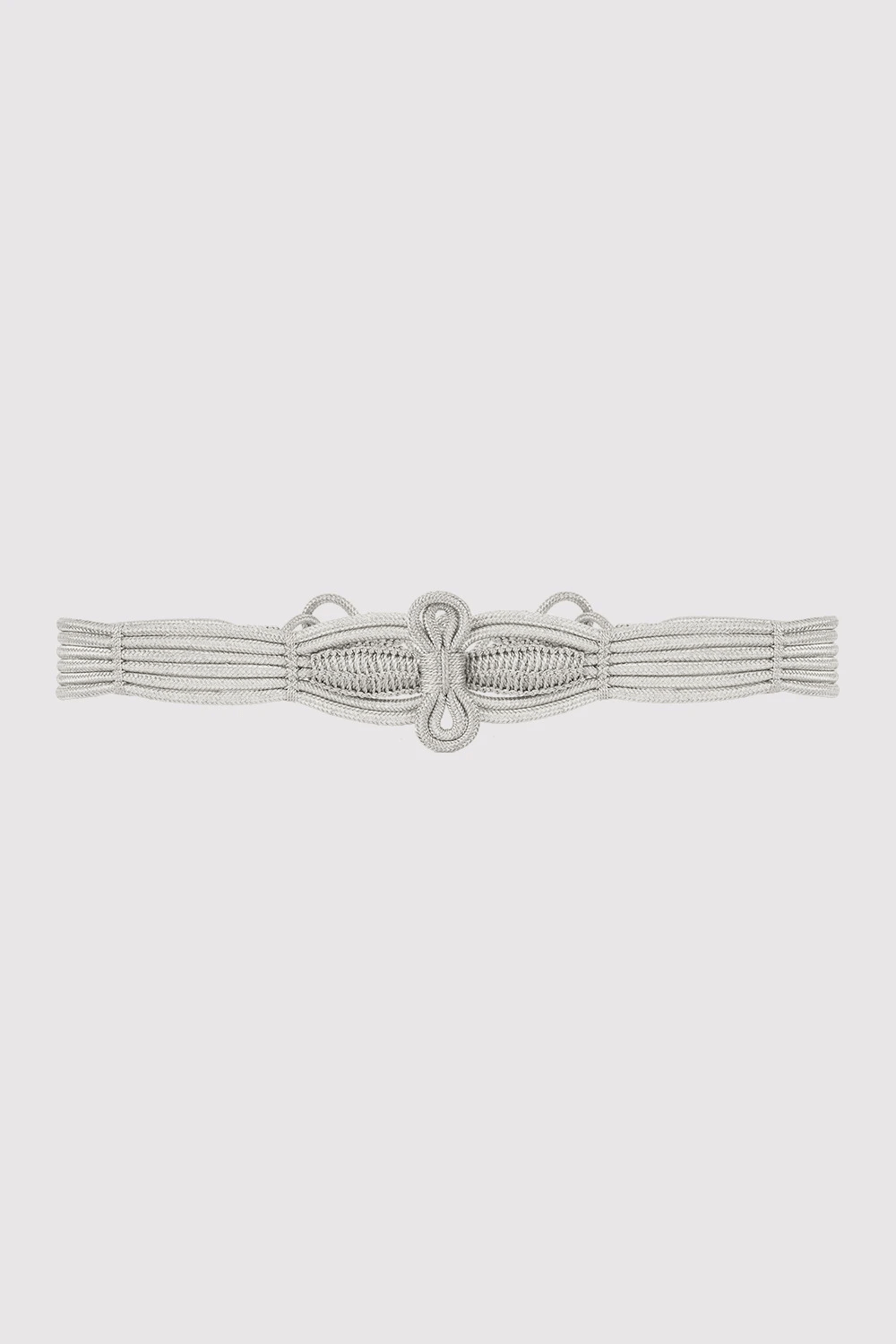 Rana Metallic Braided Rope Waist Belt in Silver