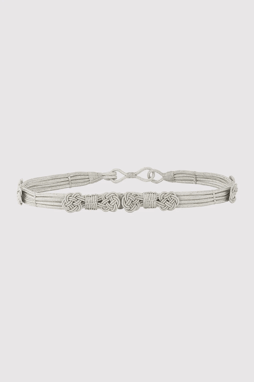 Lara Metallic Braided Rope Non-Leather Belt in Silver