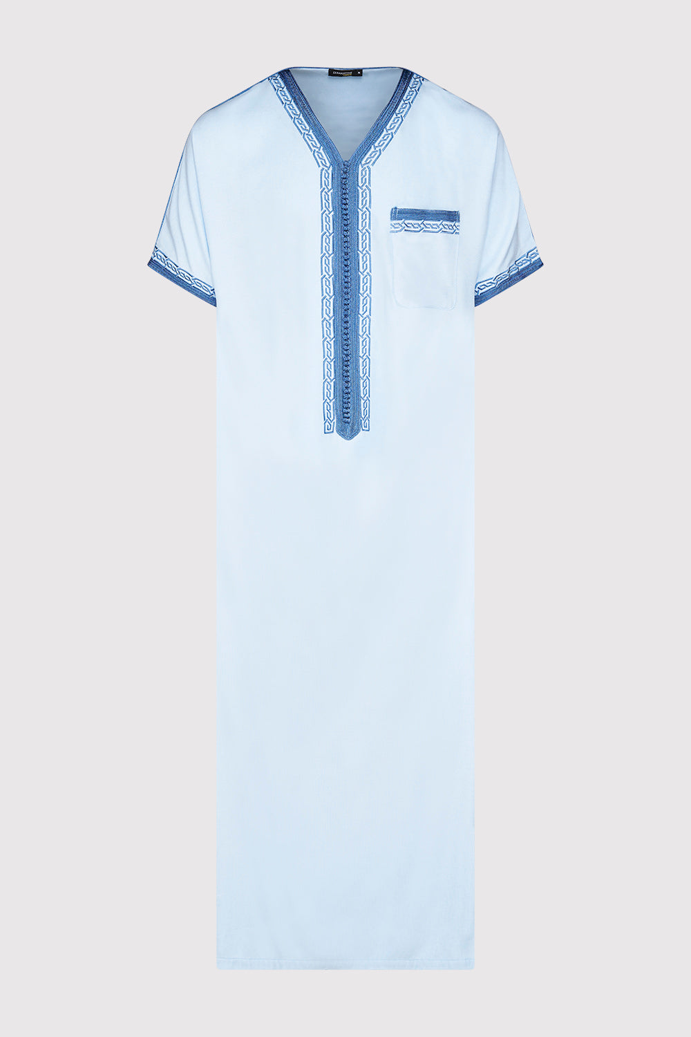 Gandoura Natura Men's Short Sleeve Long Robe Thobe in Sky