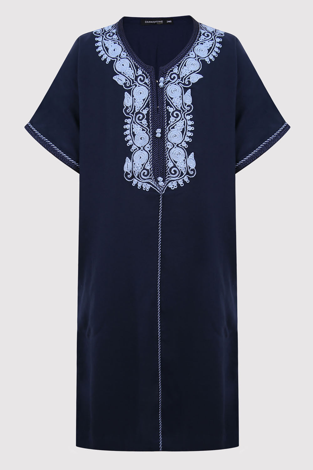 Short marine Blue Boys Gandoura Thobe With Details