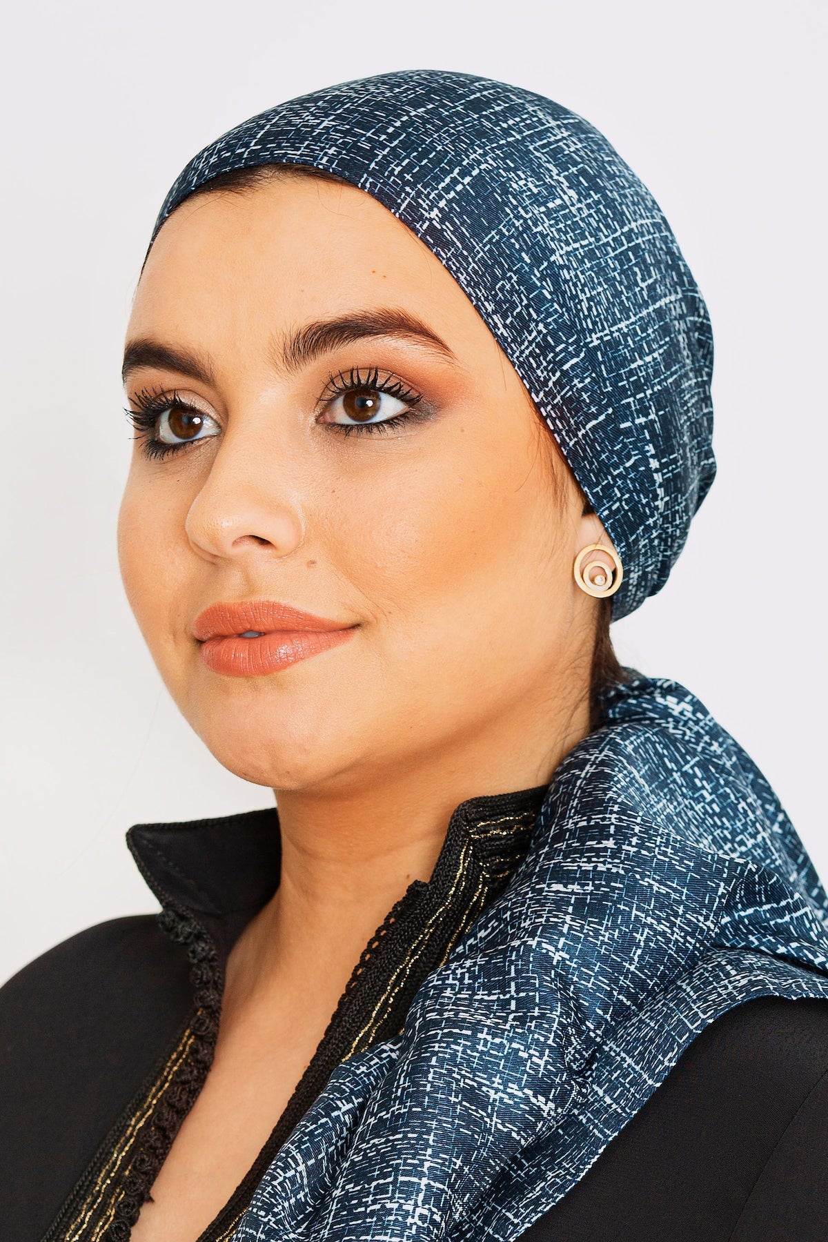Women's Lightweight Pashmina Head Scarf in Marine Print