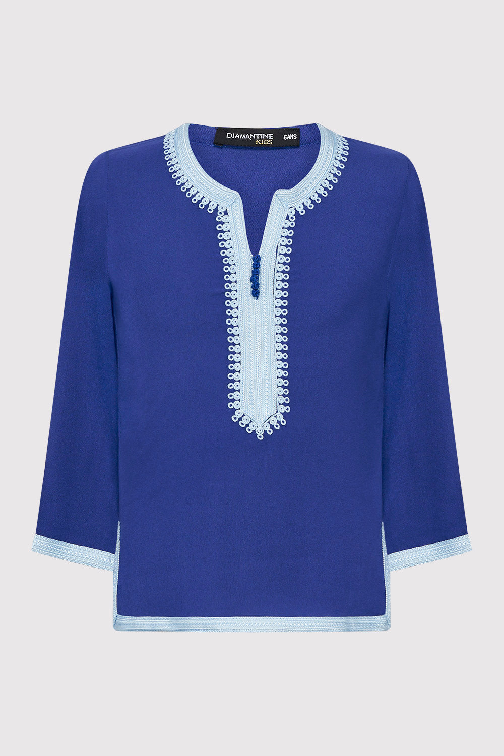 Jabador Ghassan boy's top and trouser set with embroidery in Royal Blue (2-12yrs)