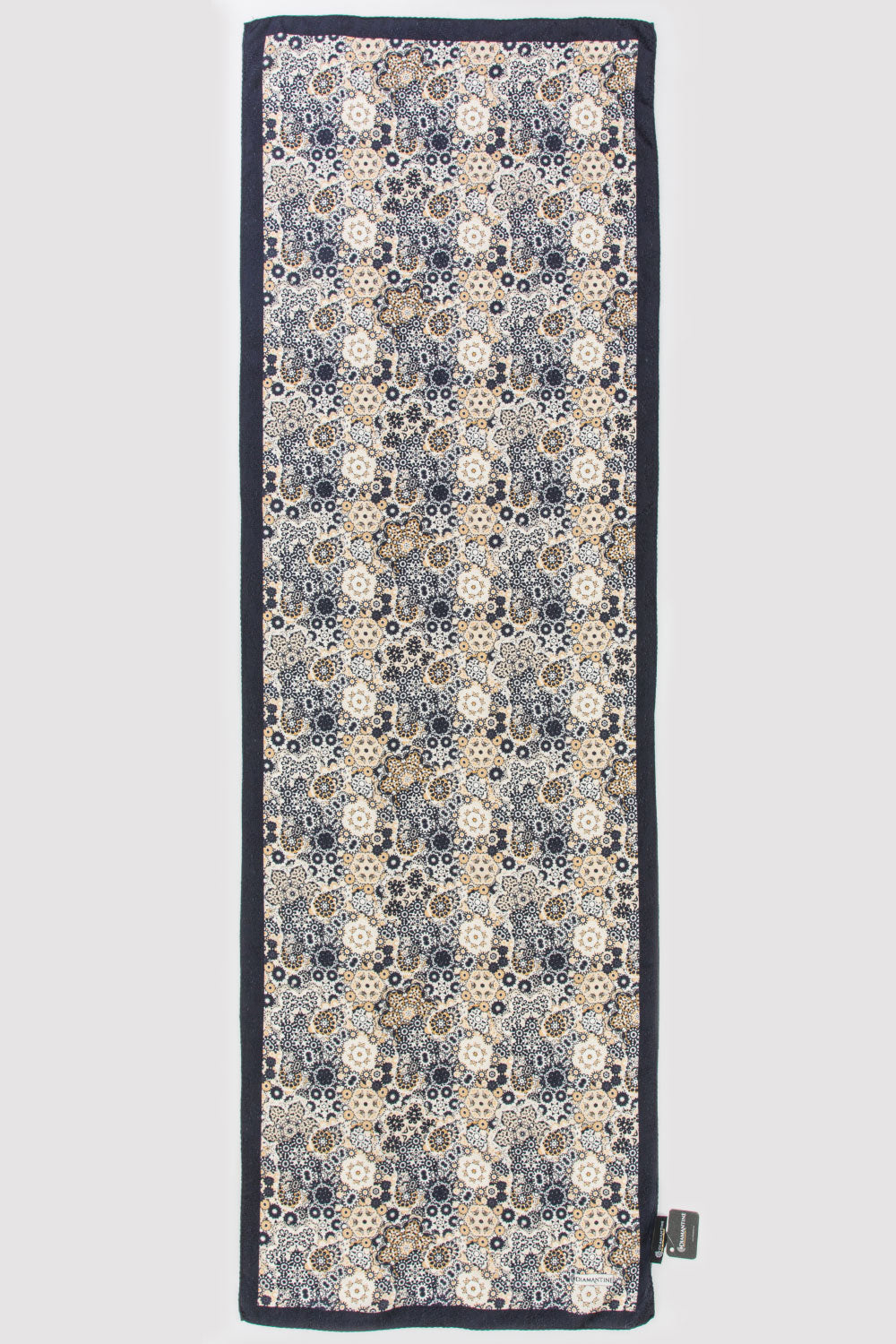 Premium Crepe Scarf in Black & Beige