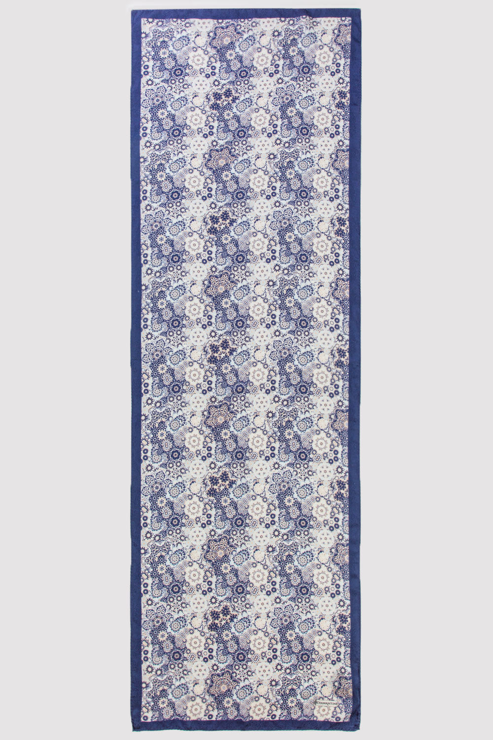 Premium Crepe Scarf in Blue & White