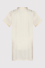 Gandoura Haroun Boy's Short Sleeve Collarless Long Robe Thobe in Beige (2-12yrs)
