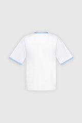Bilal Boy's Cropped Sleeve Contrast Trim Tunic Top in White (2-12yrs)