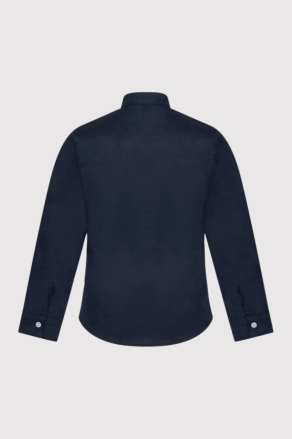 Long Sleeve Button-Up Boy's Shirt with Contrast Stitching in Navy Blue (2-12yrs)
