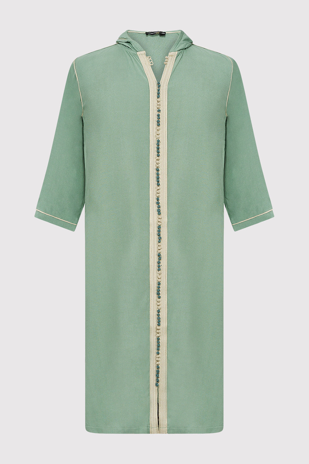 Djellaba Jad Boy's Hooded Long Sleeve Full-Length Robe Thobe in Green (2-12yrs)
