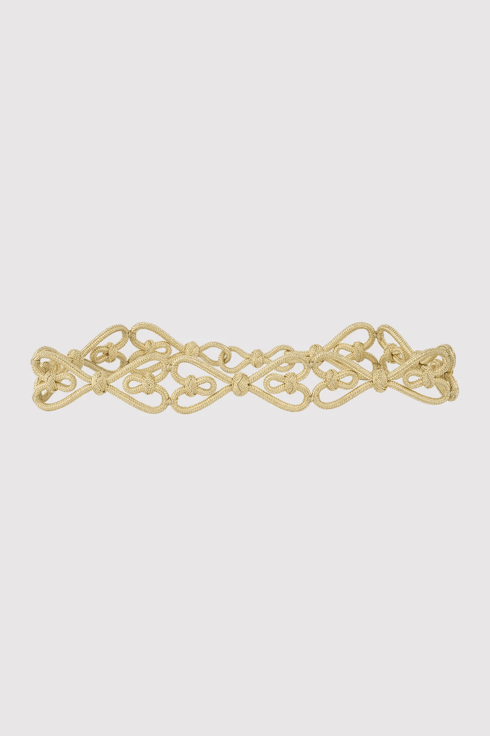 Lina Metallic Braided Rope Waist Belt in Gold