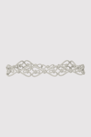 Lina Metallic Braided Rope Waist Belt in Silver
