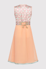 Kaftan Afsana Girl's Occasion Wear Party Dress and Waist Belt in Coral and Salmon (2-12yrs)
