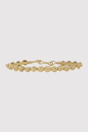 Maysa Metallic Spiral Braided Rope Waist Belt in Gold