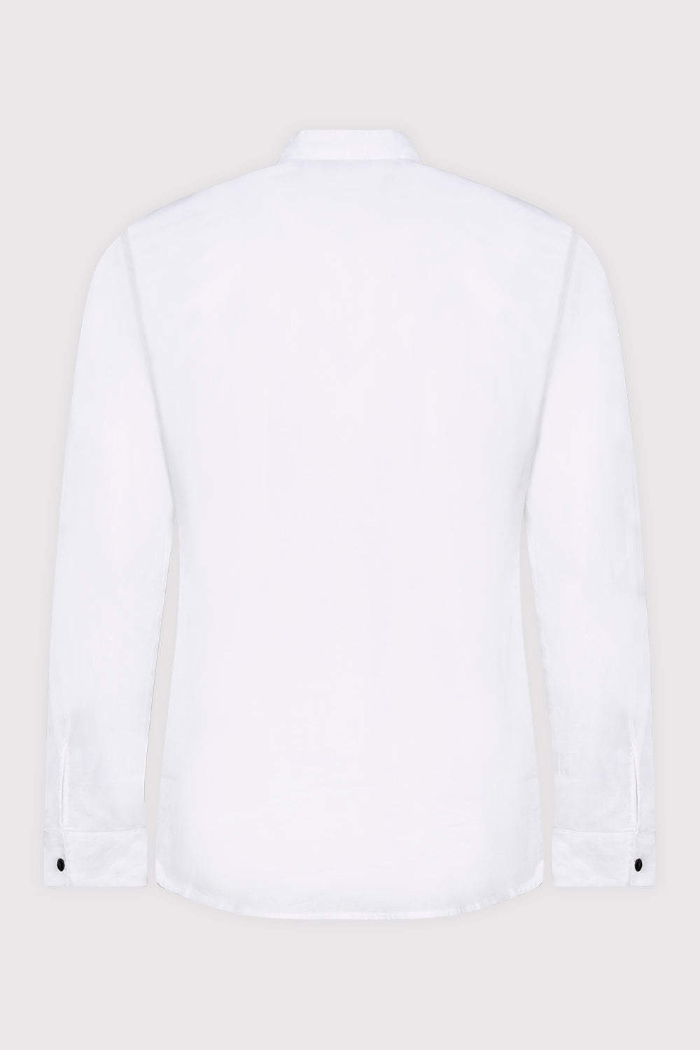 Zaher Long Sleeve Stand Up Button-Up Embroidered Men's Shirt in White