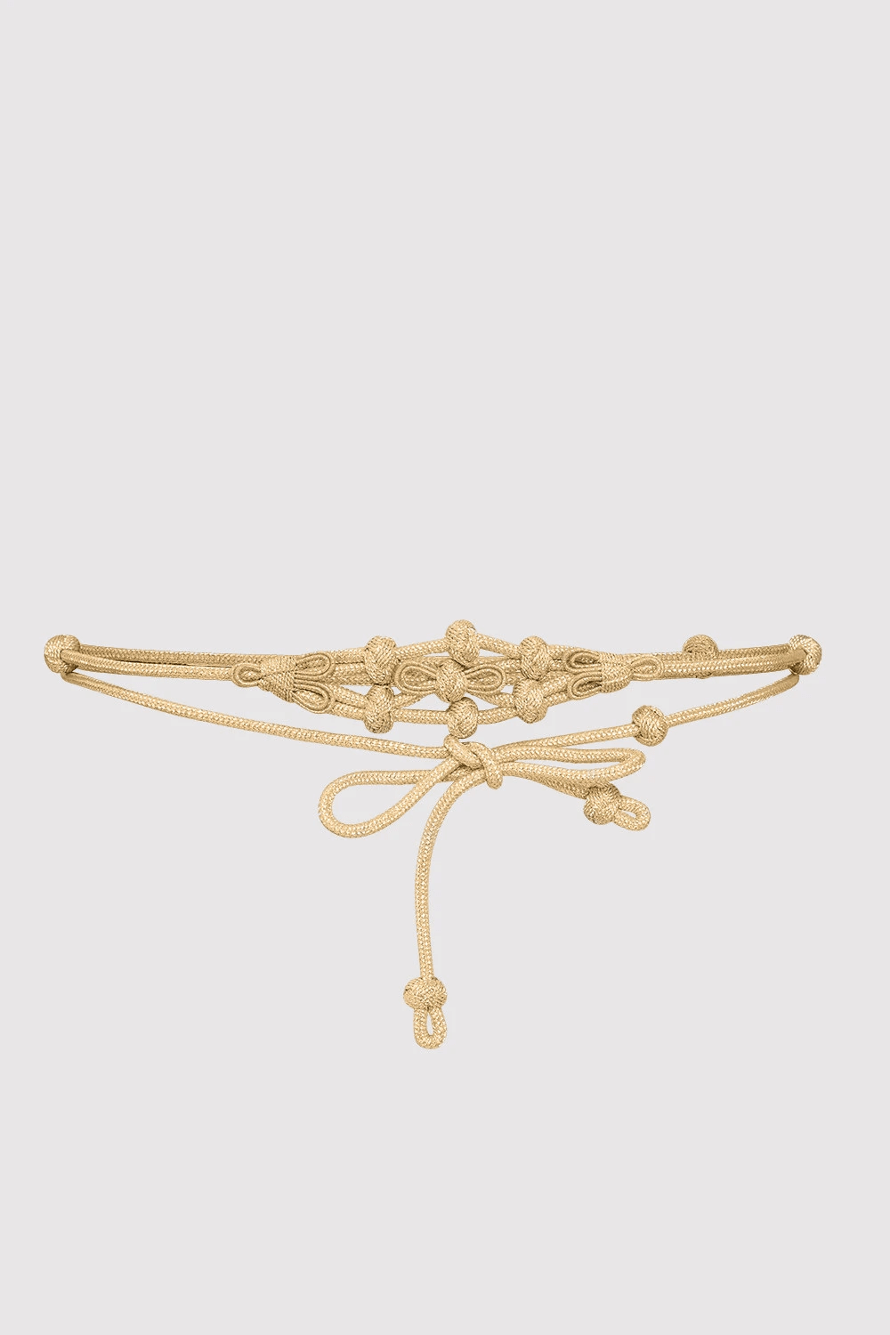 Lila Metallic Braided Rope Waist Belt in Gold