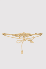 Lila Metallic Braided Rope Waist Belt in Gold