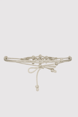 Lila Metallic Braided Rope Waist Belt in Silver