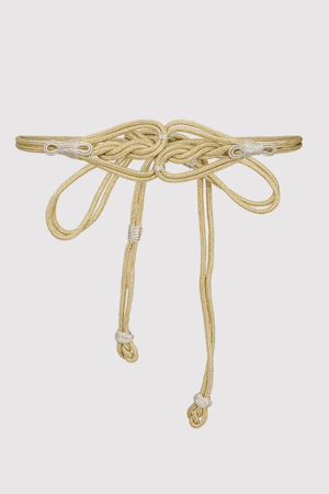 Razal Metallic Braided Rope Waist Belt in Gold