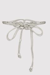Razal Metallic Braided Rope Waist Belt in Silver