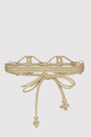 Raghad Metallic Braided Rope Waist Belt in Cartier