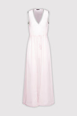 Kaftan Marianne Sleeveless V-Neck Adjustable Waist Dress with Slits Cover-Up in White