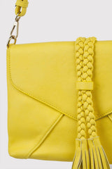 Alvaro Braid Tassel Crossbody Adjustable Strap Bag In Yellow