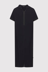 Gandoura Vanity Men's Hooded Robe Casual Short Sleeve Thobe in Black
