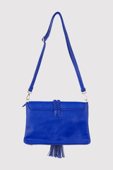 Alvaro Braid Tassel Crossbody Adjustable Strap Bag In Blue
