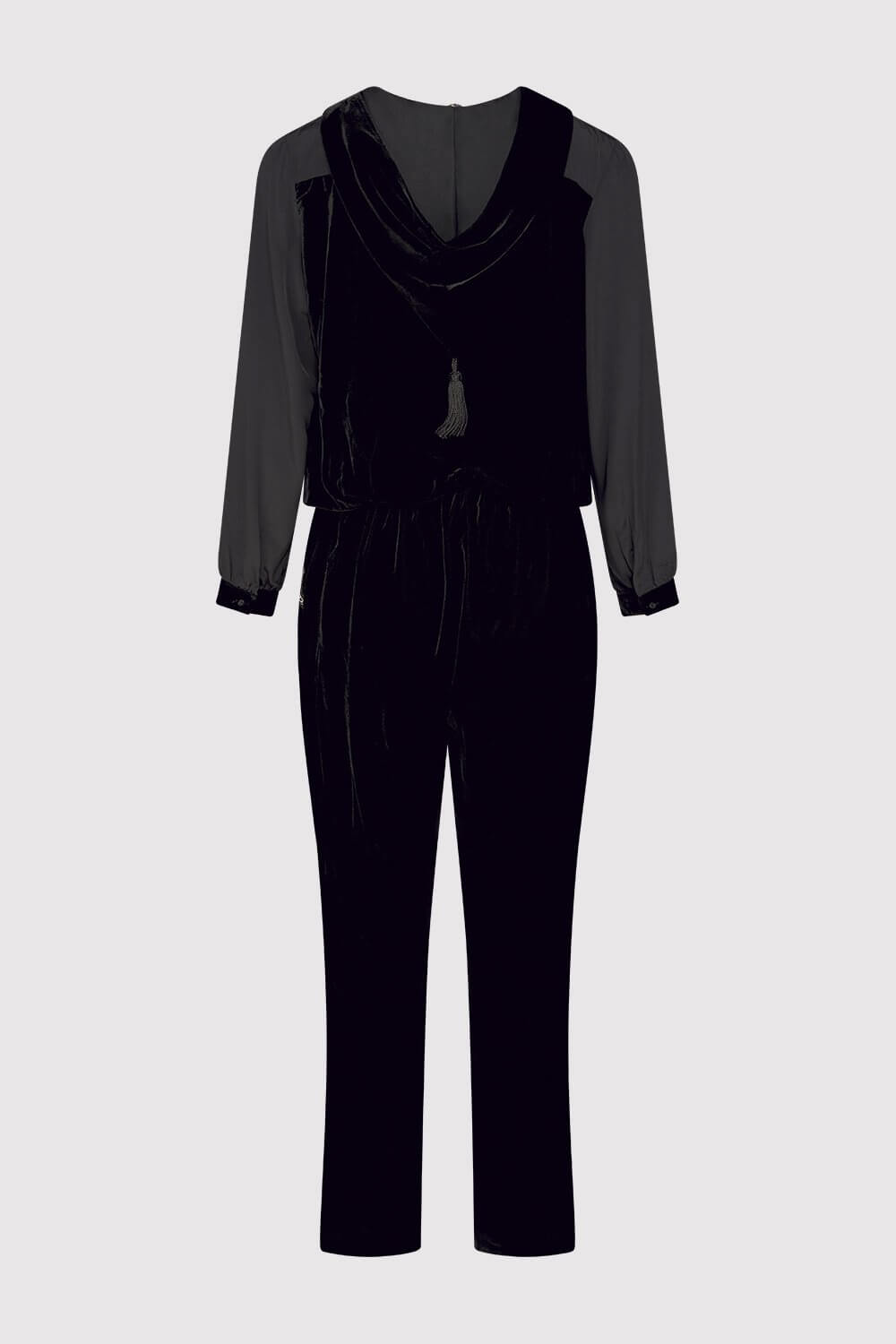 Malaury Long Sleeve Jumpsuit in Black