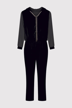 Malaury Long Sleeve Jumpsuit in Black