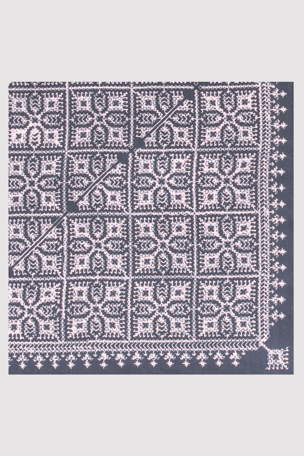Silk Satin Scarf in Black & Purple Micro Print