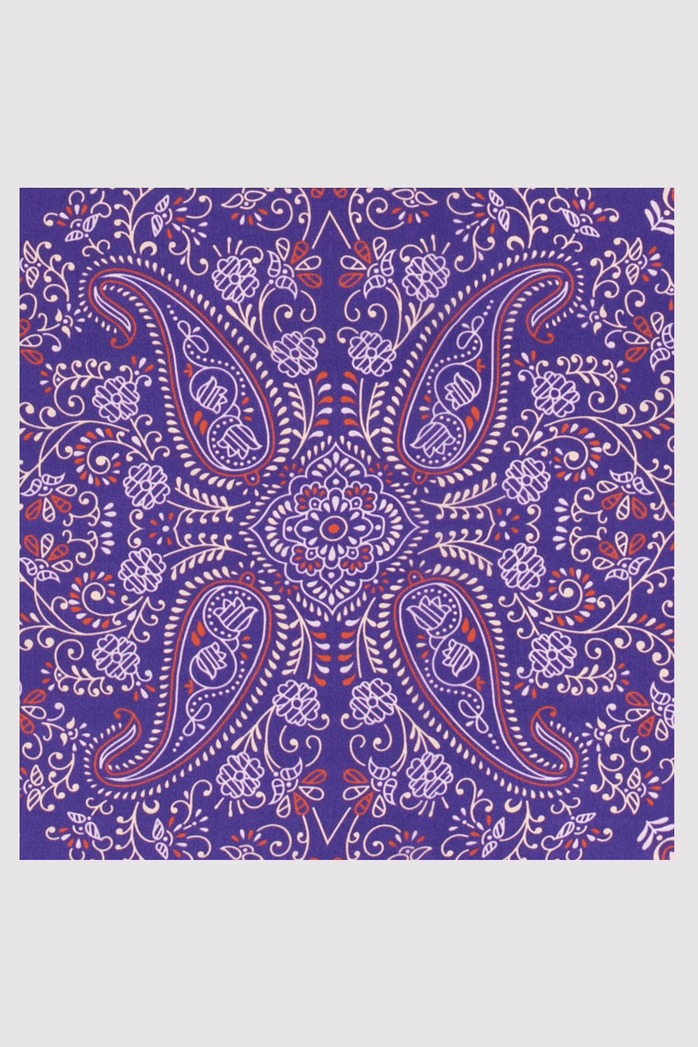 Silk Satin Scarf in Violet Floral Print