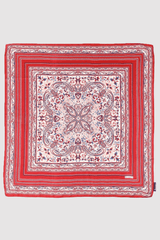 Silk Satin Scarf in Burgundy Floral Print