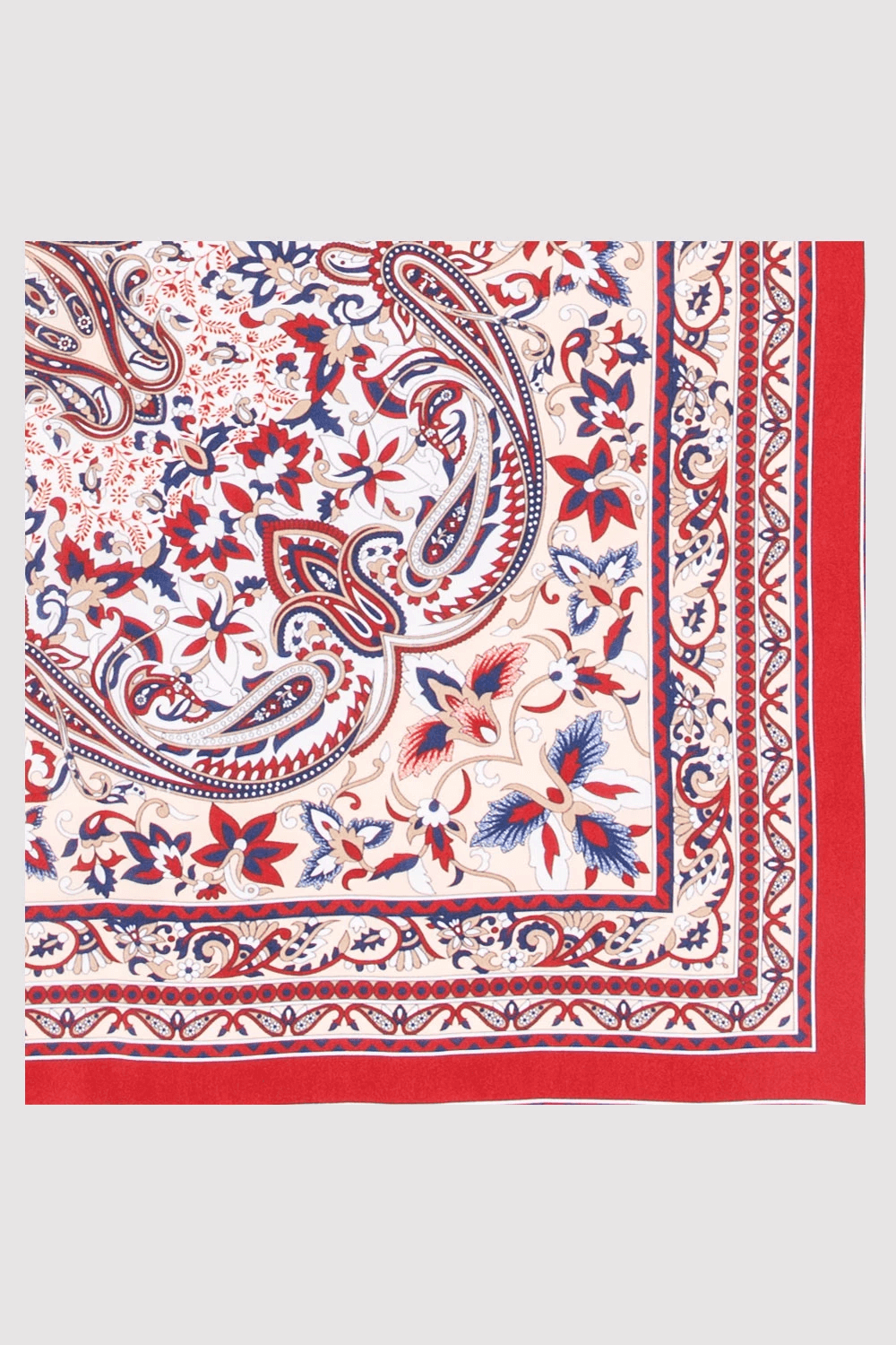 Silk Satin Scarf in Burgundy Floral Print
