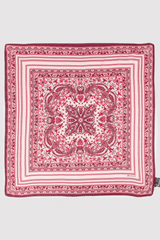 Silk Satin Scarf in Pink Floral Print