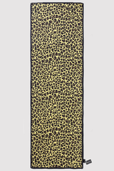 Silk Satin Scarf in Black & Lime Leopard Print