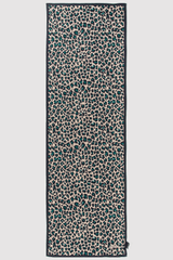 Silk Satin Scarf in Nude & Green Leopard Print
