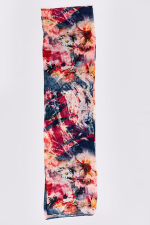 Women's Lightweight Satin Head Scarf in Pink Abstract Floral Print