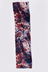Women's Lightweight Satin Head Scarf in Marine Blue Abstract Floral Print