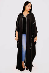 Selham Dina Full-Length Hooded Traditional Cape in Black