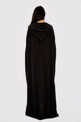 Selham Princesse Full-Length Hooded Traditional Cape in Black
