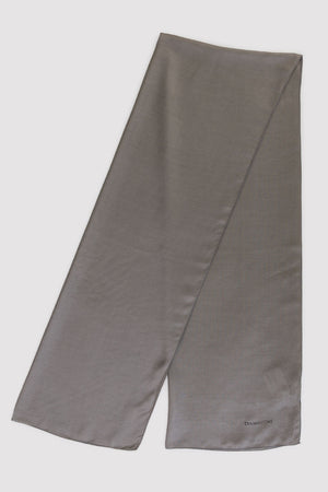 Simple Plain Silk Scarf in Rich Grey