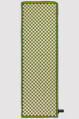 Silk Satin Scarf in Green & Mustard Print