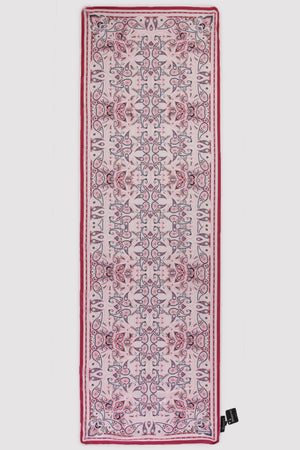 Silk Satin Scarf in Pink & Grey Print