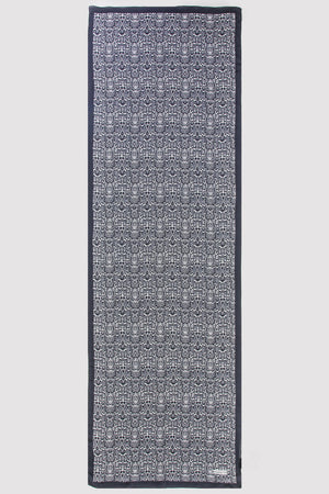 Silk Satin Scarf in Black & White Leopard Print