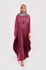 Kaftan Cherine Satin Dress in Purple