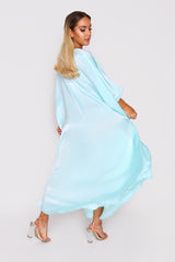 Kaftan Sabine Short Sleeve Lightweight Maxi Dress in Nile