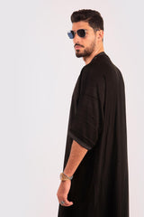 Jawad Men's Short Sleeve Gandoura Thobe in Black